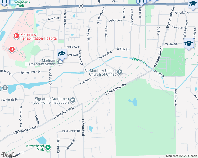 map of restaurants, bars, coffee shops, grocery stores, and more near 1209 Foothill Drive in Wheaton