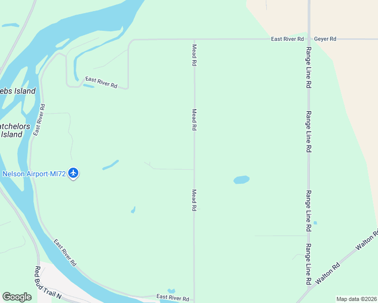 map of restaurants, bars, coffee shops, grocery stores, and more near 14860 Mead Road in Buchanan