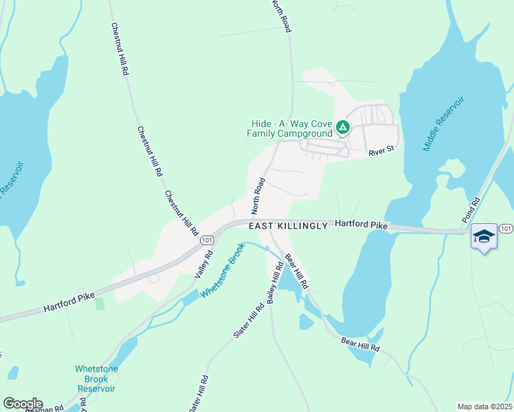 map of restaurants, bars, coffee shops, grocery stores, and more near 1010 North Road in Killingly