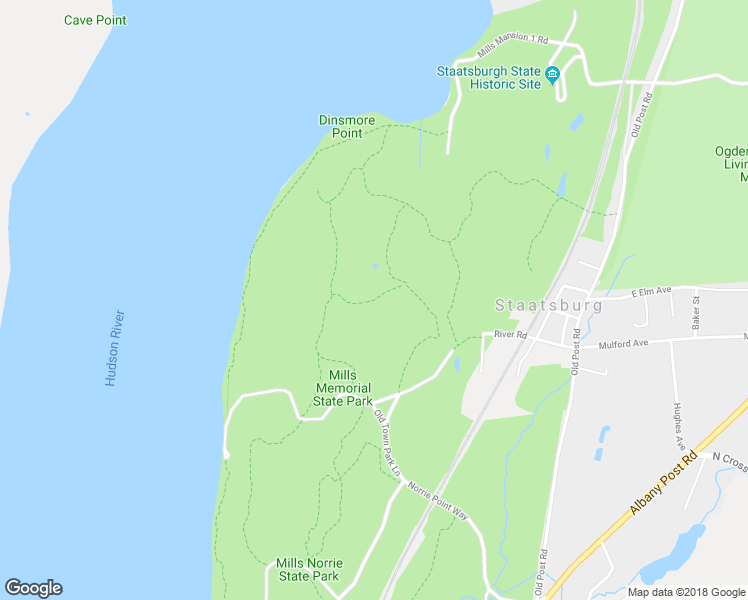 map of restaurants, bars, coffee shops, grocery stores, and more near Green Trail in Staatsburg