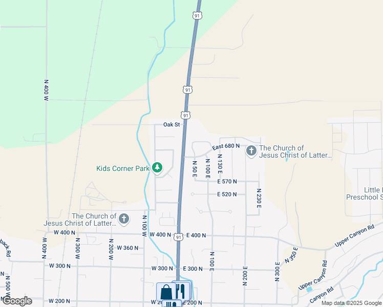 map of restaurants, bars, coffee shops, grocery stores, and more near 101 East 630 North in Smithfield