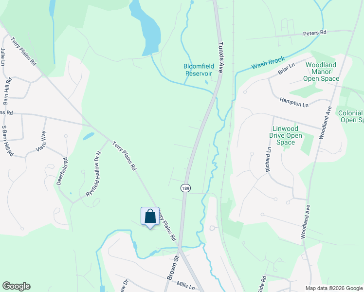 map of restaurants, bars, coffee shops, grocery stores, and more near Nutmeg Lane in Bloomfield