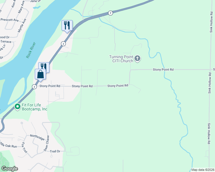 map of restaurants, bars, coffee shops, grocery stores, and more near 918 Stony Point Road in Dixon