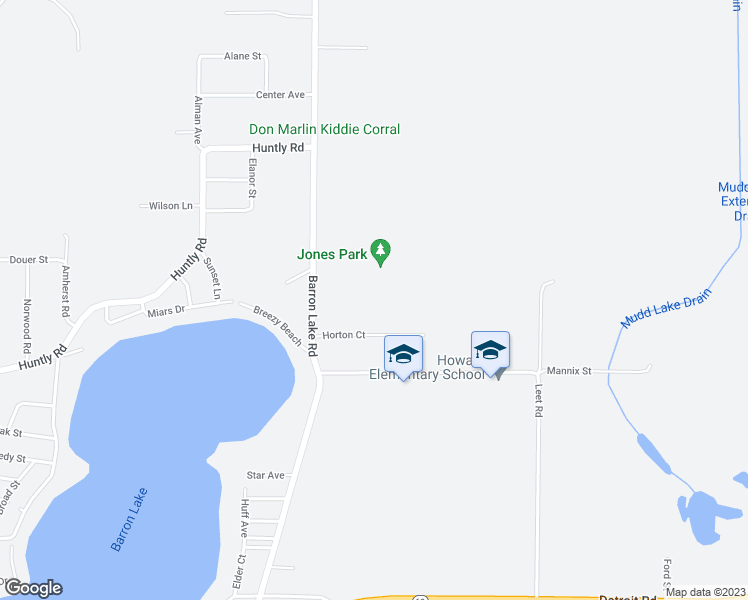 map of restaurants, bars, coffee shops, grocery stores, and more near 1329 Barron Lake Road in Niles