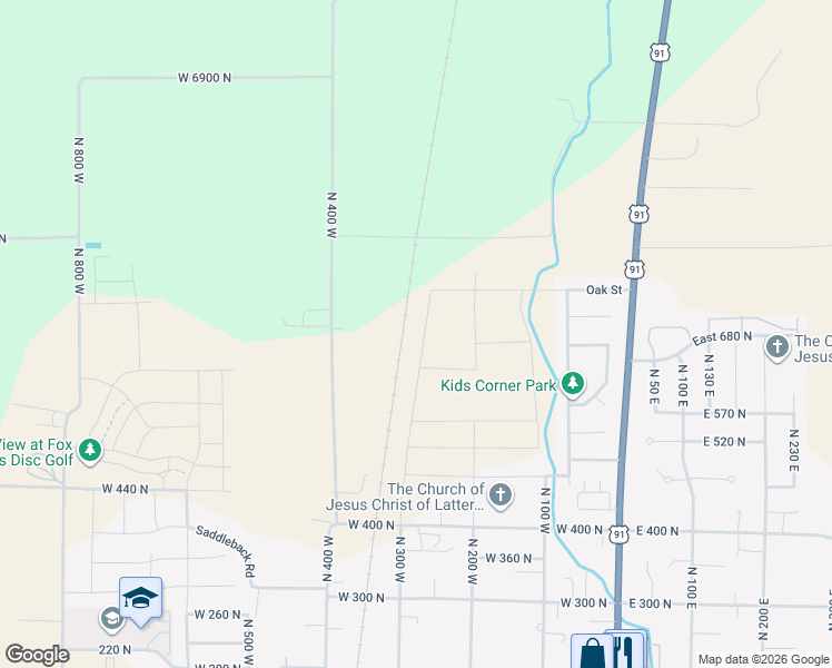 map of restaurants, bars, coffee shops, grocery stores, and more near 667 North 300 East in Smithfield