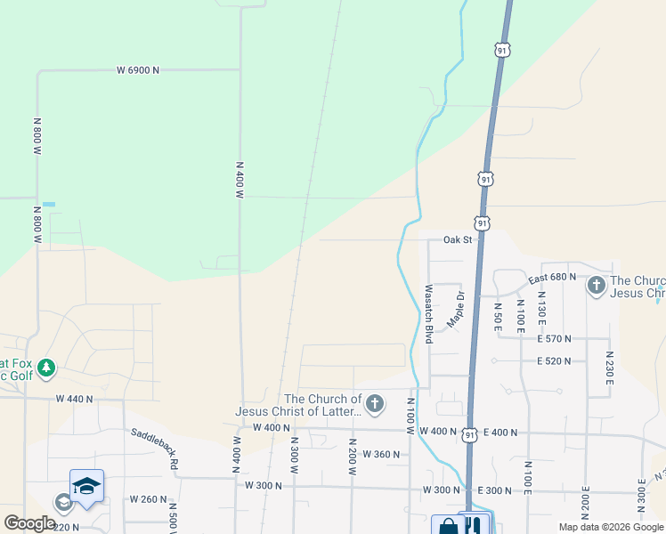 map of restaurants, bars, coffee shops, grocery stores, and more near 258 West 690 North in Smithfield