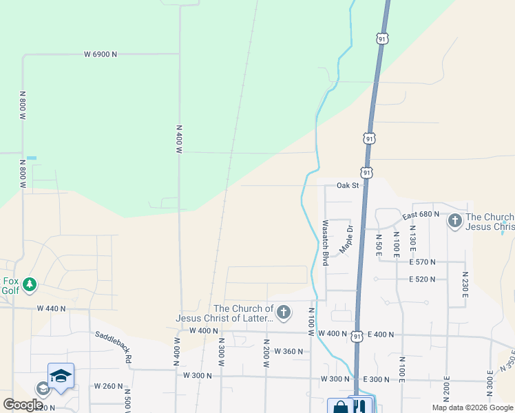 map of restaurants, bars, coffee shops, grocery stores, and more near 232 West 690 North in Smithfield