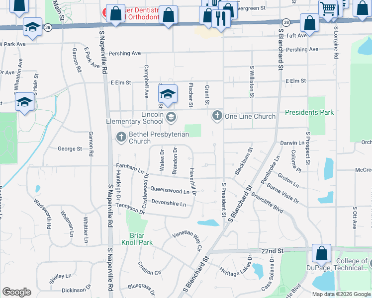map of restaurants, bars, coffee shops, grocery stores, and more near in Wheaton