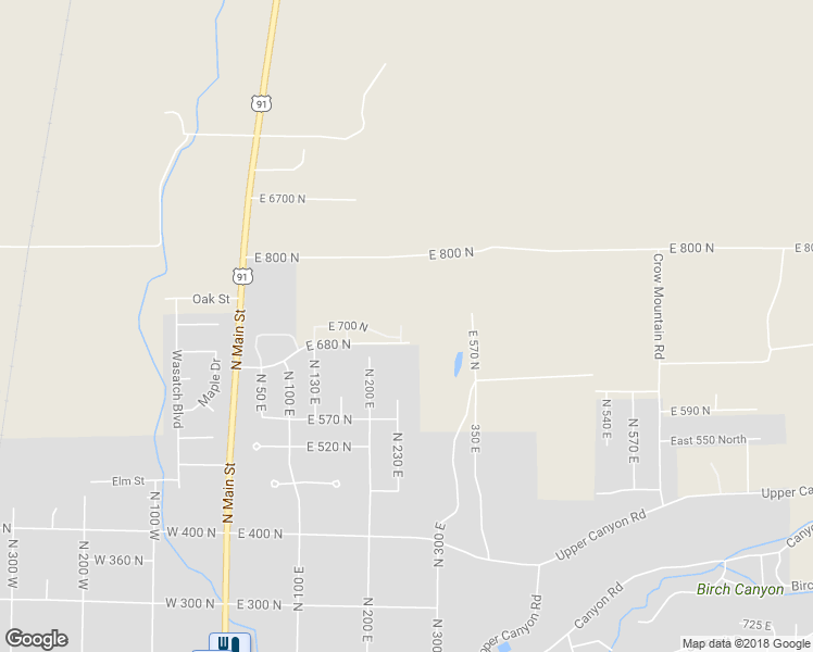 map of restaurants, bars, coffee shops, grocery stores, and more near 698 North 240 East in Smithfield