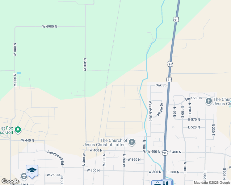 map of restaurants, bars, coffee shops, grocery stores, and more near 271 West 690 North in Smithfield