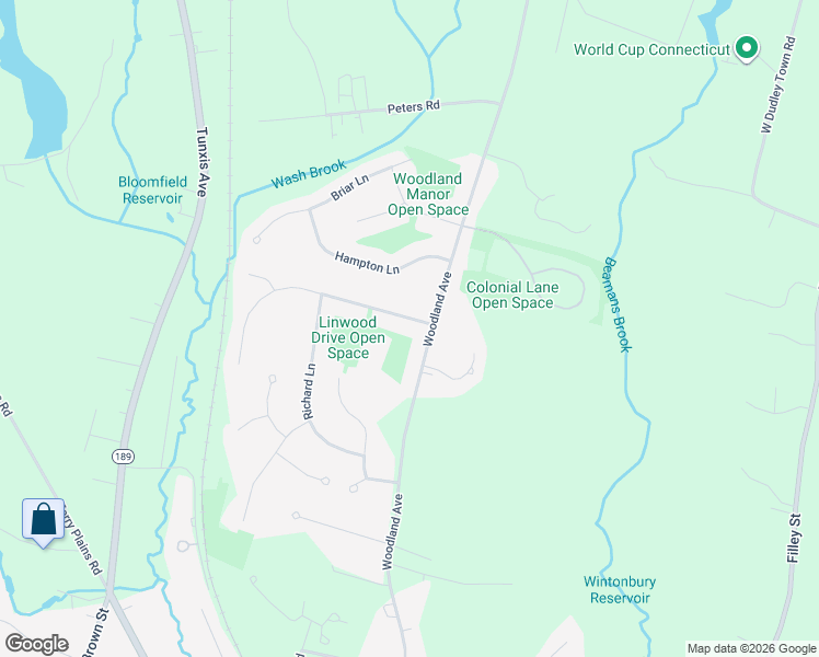 map of restaurants, bars, coffee shops, grocery stores, and more near 10 Linwood Drive in Bloomfield
