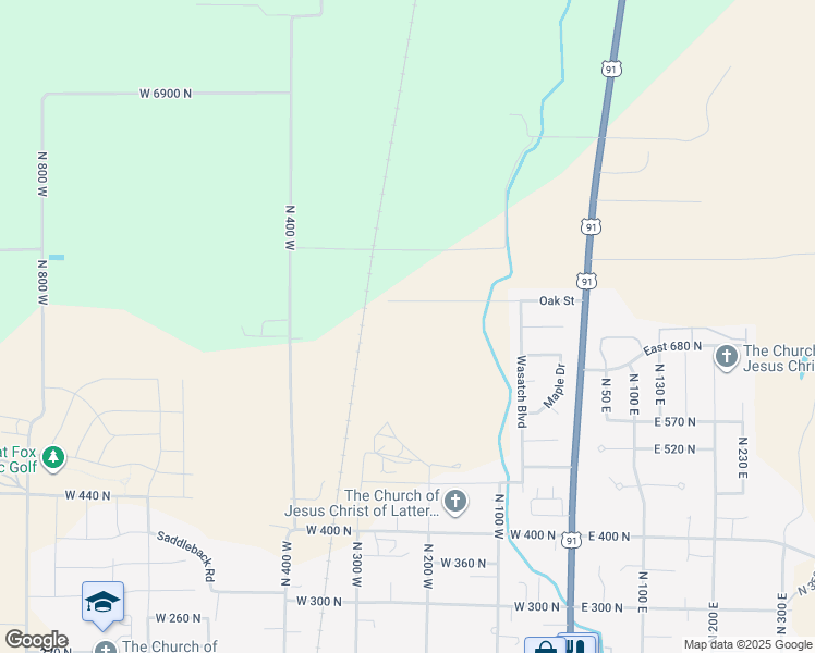 map of restaurants, bars, coffee shops, grocery stores, and more near 255 West 690 North in Smithfield