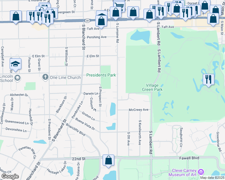 map of restaurants, bars, coffee shops, grocery stores, and more near 1771 Warwick Court in Wheaton