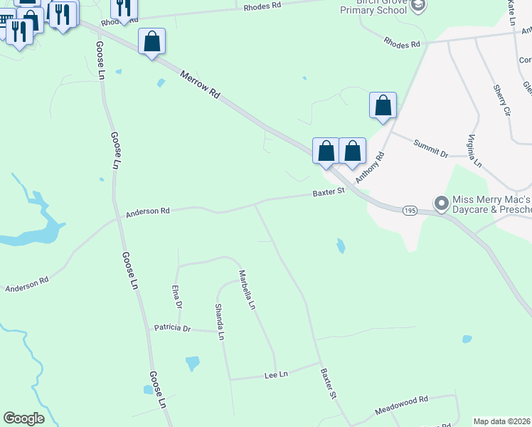 map of restaurants, bars, coffee shops, grocery stores, and more near 71 Baxter Street in Tolland