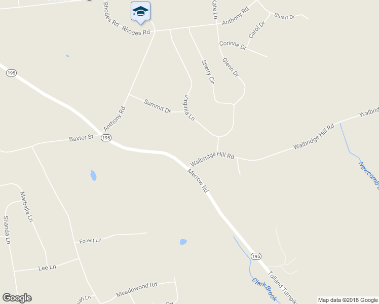 map of restaurants, bars, coffee shops, grocery stores, and more near 495 Merrow Road in Tolland