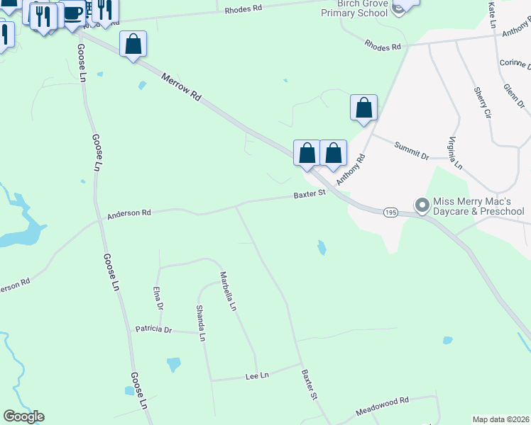 map of restaurants, bars, coffee shops, grocery stores, and more near 71 Baxter Street in Tolland