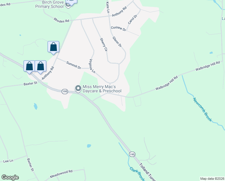 map of restaurants, bars, coffee shops, grocery stores, and more near 43 Walbridge Hill Road in Tolland