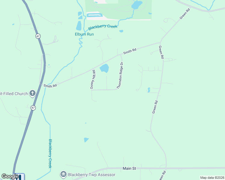 map of restaurants, bars, coffee shops, grocery stores, and more near 43W028 Thorndon Ridge Drive in Elburn