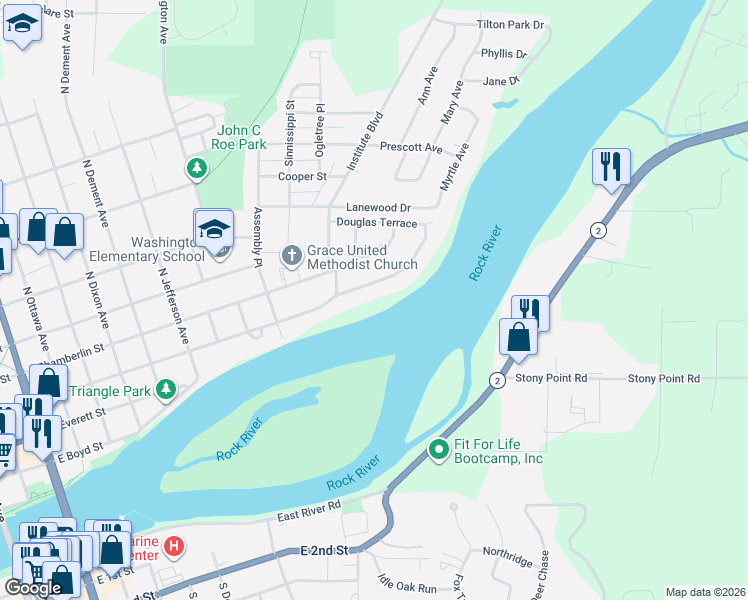 map of restaurants, bars, coffee shops, grocery stores, and more near 1200 Eustace Drive in Dixon