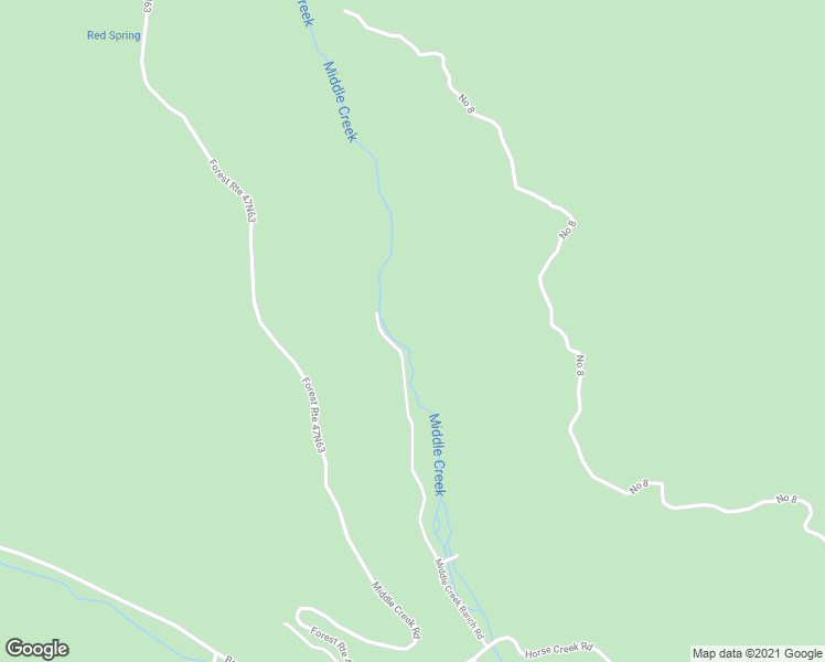 map of restaurants, bars, coffee shops, grocery stores, and more near 3102 Middle Creek Ranch Road in Horse Creek