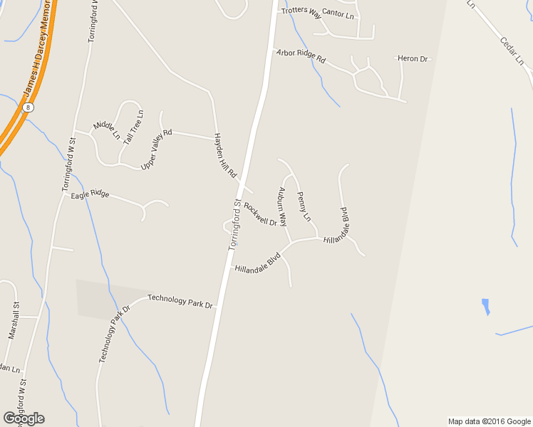 map of restaurants, bars, coffee shops, grocery stores, and more near 69 Rockwell Drive in Torrington