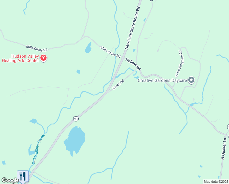 map of restaurants, bars, coffee shops, grocery stores, and more near 6 Creek Road in Staatsburg