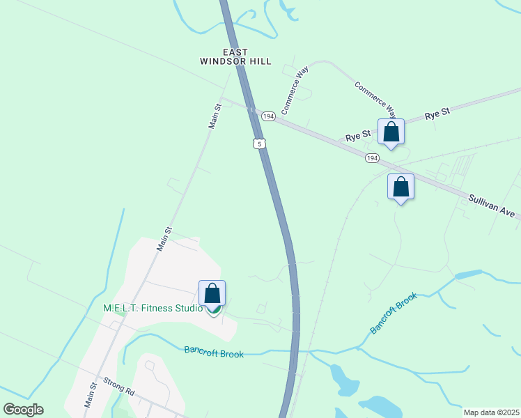 map of restaurants, bars, coffee shops, grocery stores, and more near 24 Fitch Meadow Lane in South Windsor