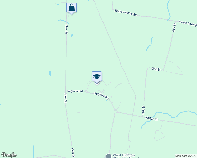 map of restaurants, bars, coffee shops, grocery stores, and more near 2700 Regional Road in Dighton