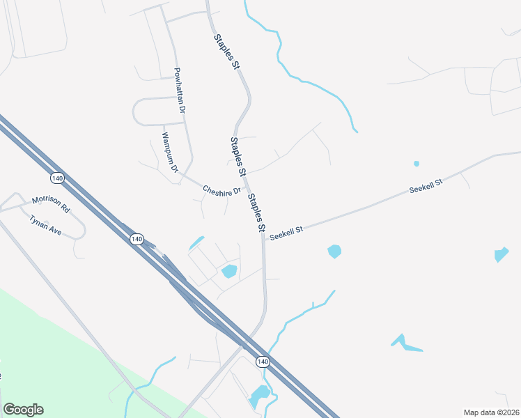 map of restaurants, bars, coffee shops, grocery stores, and more near 665 Staples Street in Taunton