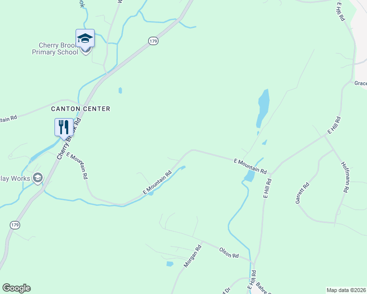 map of restaurants, bars, coffee shops, grocery stores, and more near 102 East Mountain Road in Canton