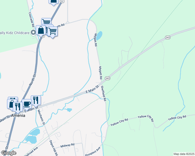 map of restaurants, bars, coffee shops, grocery stores, and more near 142 Mygatt Road in Amenia