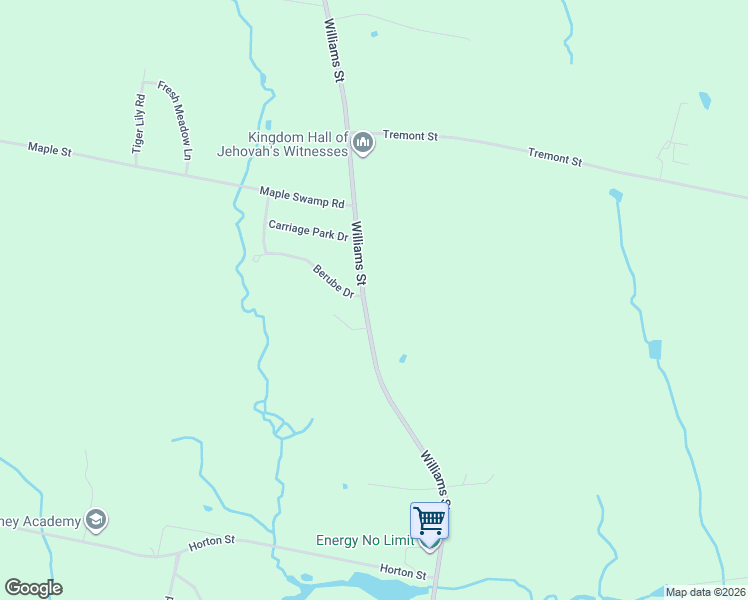 map of restaurants, bars, coffee shops, grocery stores, and more near 701 Williams Street in Dighton