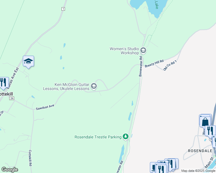 map of restaurants, bars, coffee shops, grocery stores, and more near 414 Circle Avenue in Kingston