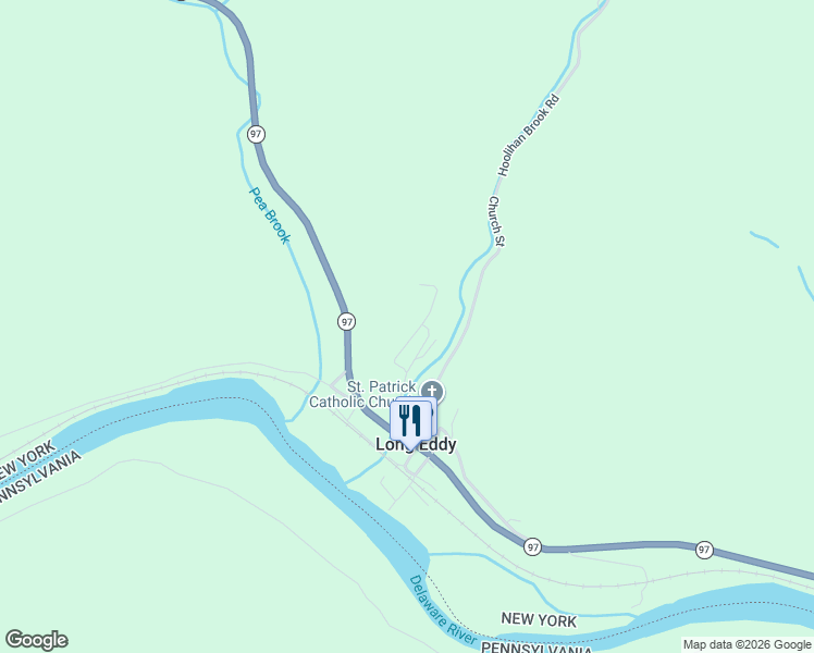 map of restaurants, bars, coffee shops, grocery stores, and more near 59 Raspberry Park Road in Long Eddy