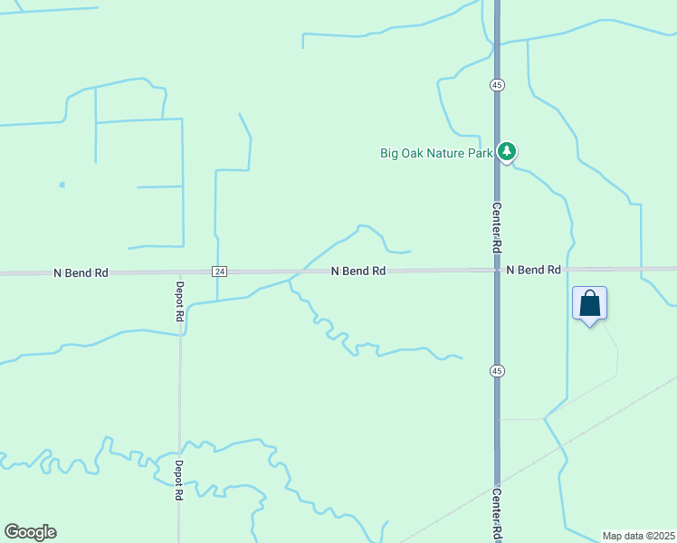 map of restaurants, bars, coffee shops, grocery stores, and more near North Bend Road in Ashtabula