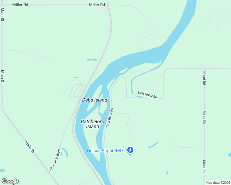 map of restaurants, bars, coffee shops, grocery stores, and more near 14629 East River Road in Buchanan