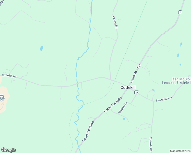 map of restaurants, bars, coffee shops, grocery stores, and more near 288 Cottekill Road in Cottekill