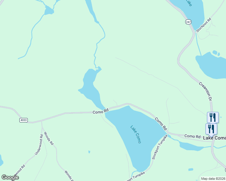 map of restaurants, bars, coffee shops, grocery stores, and more near 261 Como Road in Lake Como