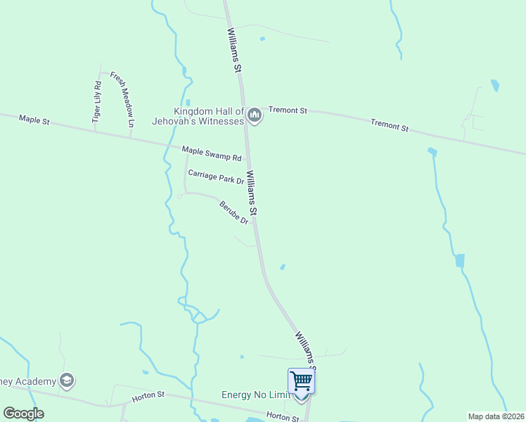 map of restaurants, bars, coffee shops, grocery stores, and more near 701 Williams Street in Dighton