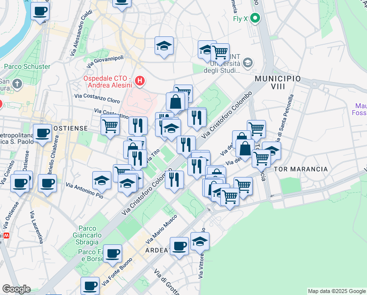 map of restaurants, bars, coffee shops, grocery stores, and more near 25-29 Via dei Georgofili in Roma
