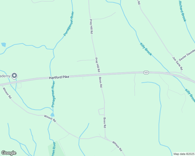 map of restaurants, bars, coffee shops, grocery stores, and more near 1413 Hartford Pike in Glocester