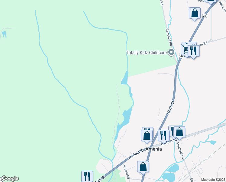 map of restaurants, bars, coffee shops, grocery stores, and more near 106 Old Ore Bed Road in Amenia