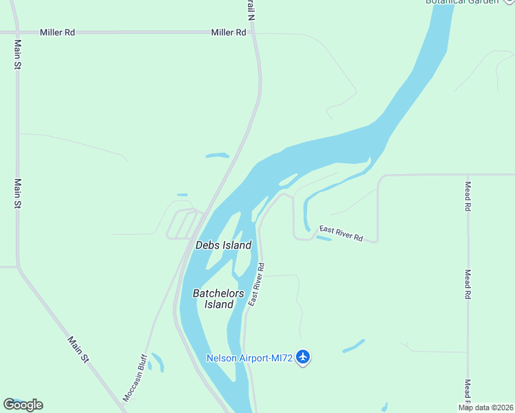 map of restaurants, bars, coffee shops, grocery stores, and more near 14629-14687 East River Road in Buchanan