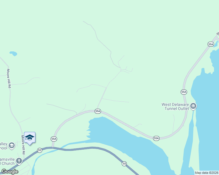 map of restaurants, bars, coffee shops, grocery stores, and more near 62 Rocky Hill Road in Grahamsville