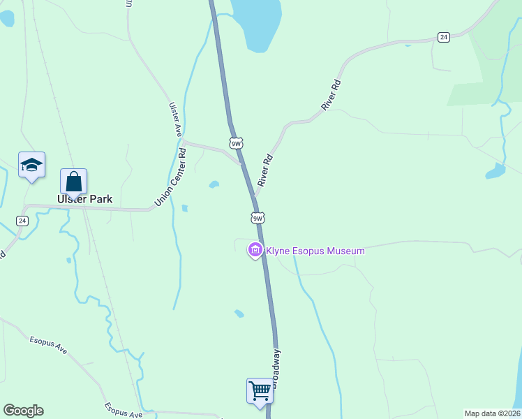 map of restaurants, bars, coffee shops, grocery stores, and more near 747 Broadway in Ulster Park