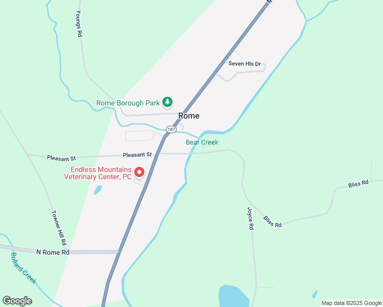 map of restaurants, bars, coffee shops, grocery stores, and more near 53 Bliss Road in Rome