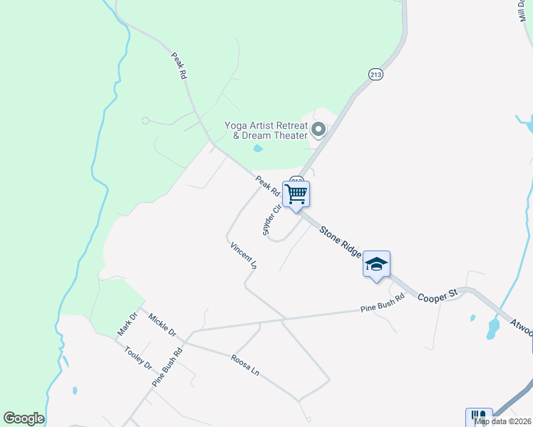 map of restaurants, bars, coffee shops, grocery stores, and more near 13 Snyder Circle in Stone Ridge