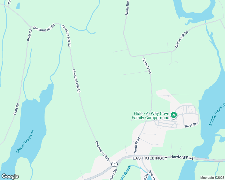 map of restaurants, bars, coffee shops, grocery stores, and more near 1143 North Road in Killingly