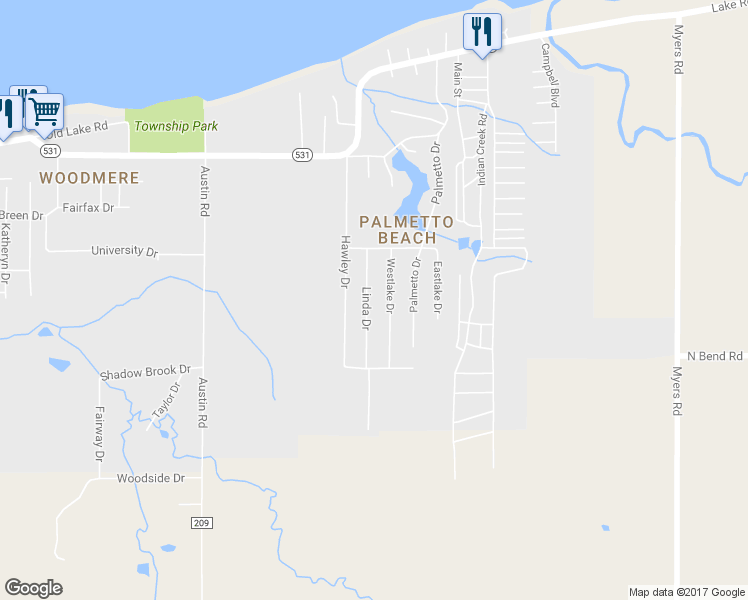 map of restaurants, bars, coffee shops, grocery stores, and more near 4828 Linda Drive in Geneva