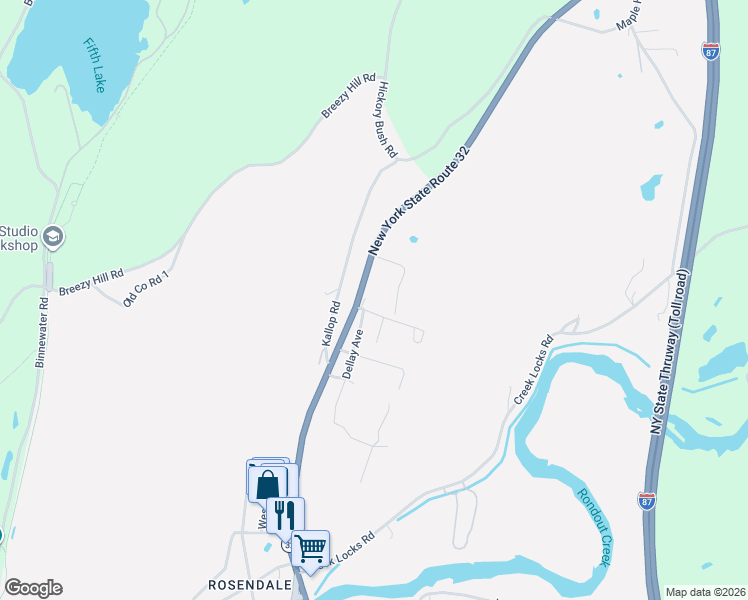 map of restaurants, bars, coffee shops, grocery stores, and more near 2048 Dellay Avenue in Kingston
